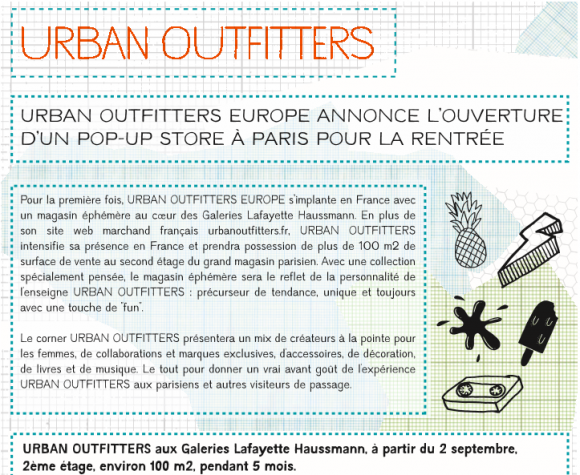 Urban outfitters pop up store